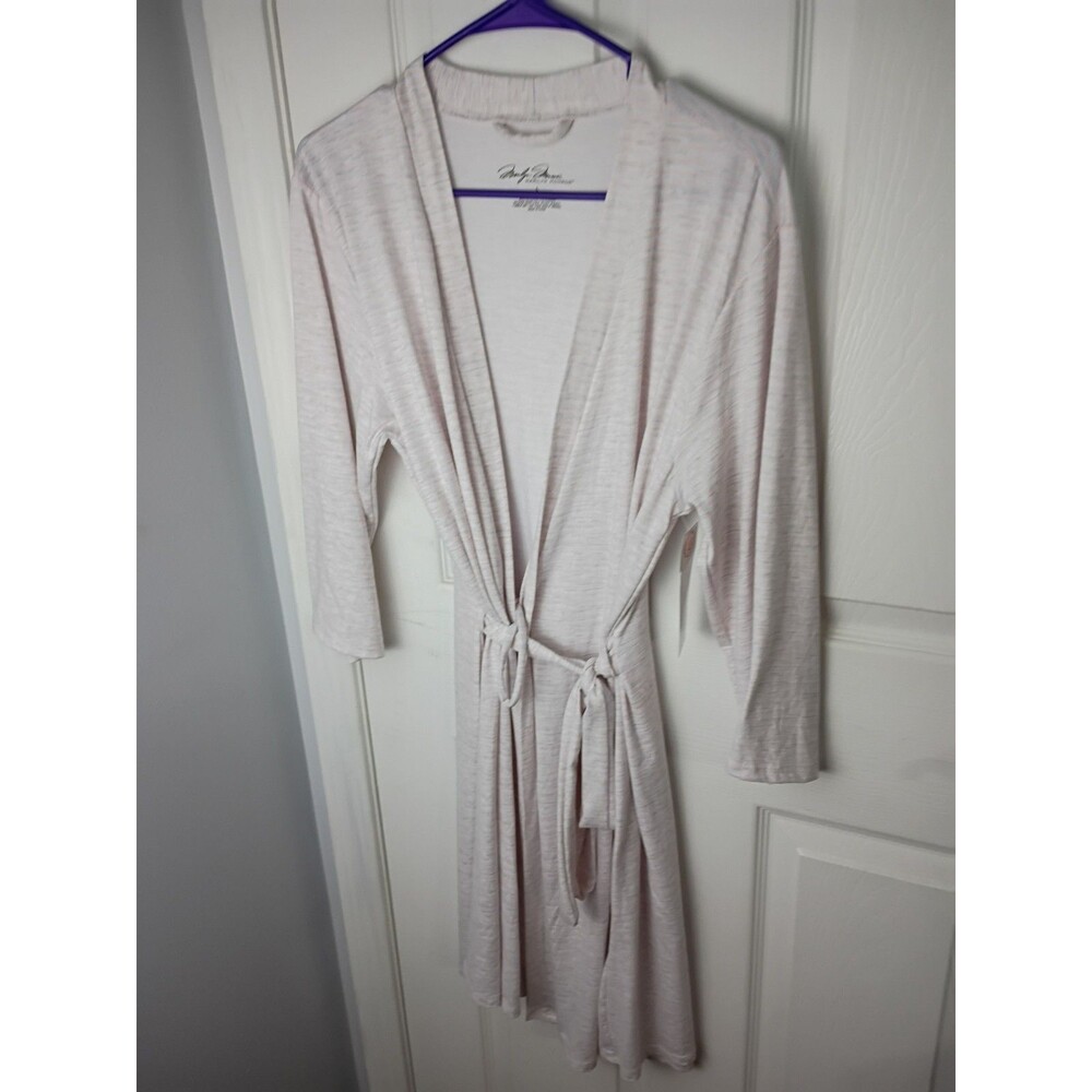 Marilyn Monroe Woman L Robe NWT 3/4 Sleeve Tie Front Striped Adjustable Waist